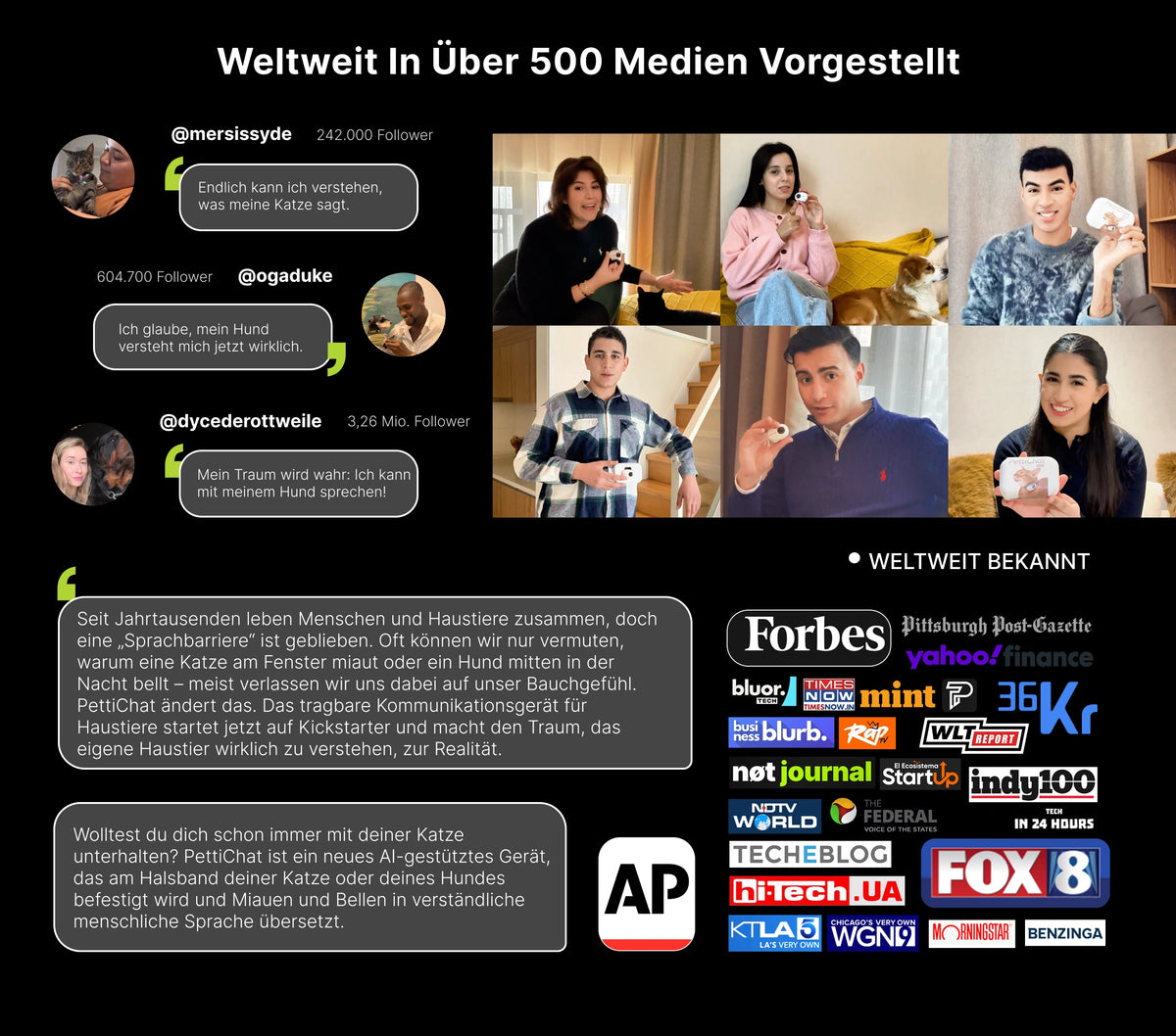 PettiChat wurde weltweit von über 500 Medien erwähnt